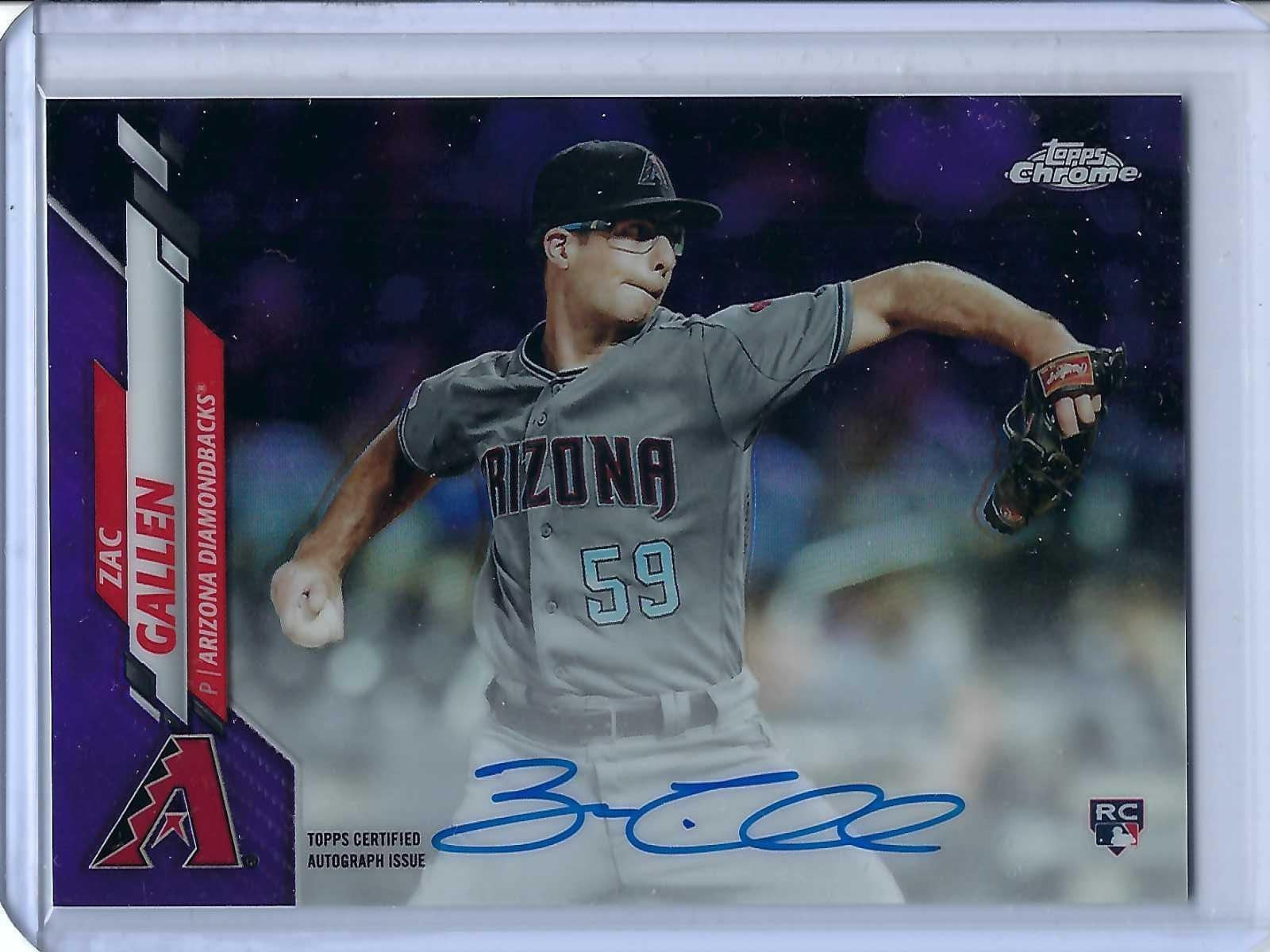 2020 TOPPS CHROME PURPLE REFRACTOR ZAC GALLEN ROOKIE ON CARD AUTO /250