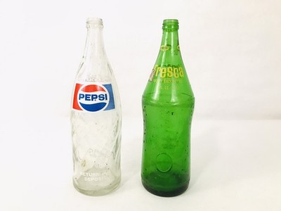 Pepsi And Sprite Vintage Glass Bottles 32oz