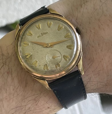 VINTAGE DELBANA WATCH MANUAL WIND JUMBO Ref 1181 AS 1130 MOVEMENT Honeycomb Dial