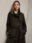 Reiss Womens Brown Trench Coat 6 Petite
