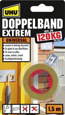UHU Doppelband Extrem Universal 1,5 m x 19 mm  Montageband