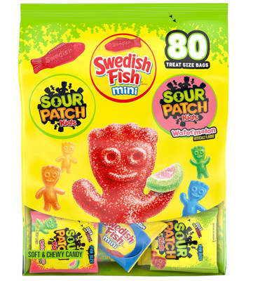 SOUR PATCH KIDS and SWEDISH FISH Mini Soft & Chewy Candy Variety Pack, Bulk...