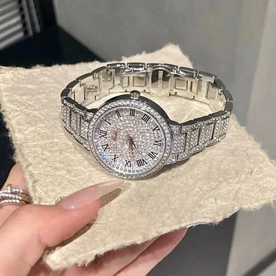 Luxury Shiny Fine Zircon Quartz Watch Elegant All-Star Jewels Wome