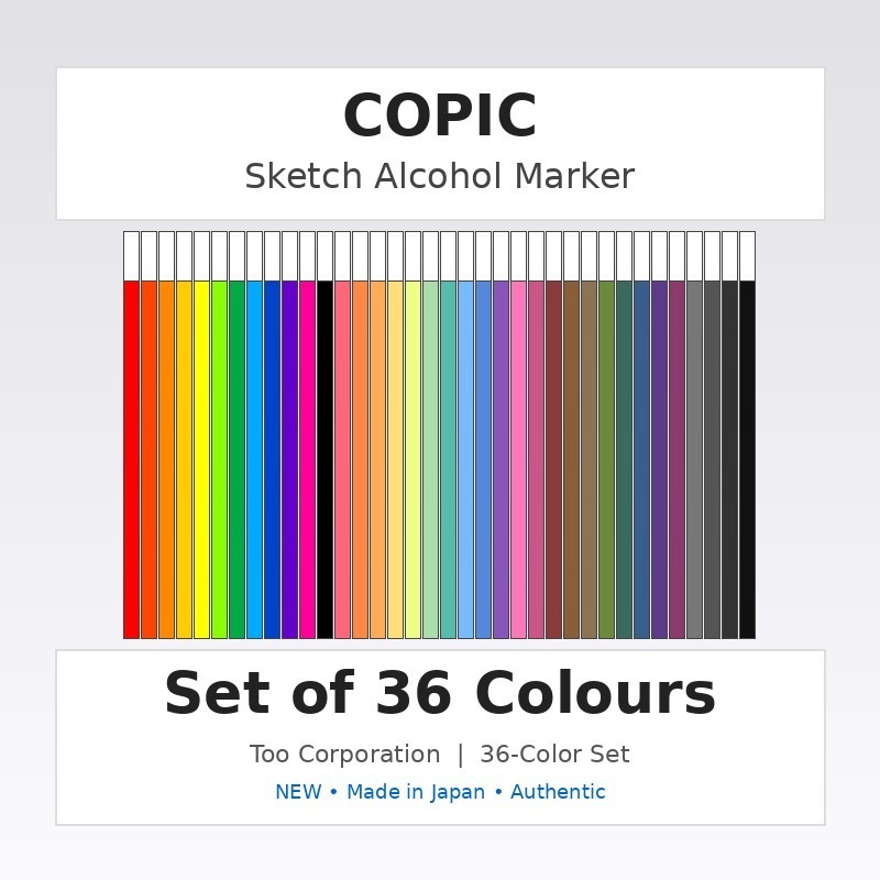 Copic Sketch Marker 36 Color Set Japanese Professional Art N