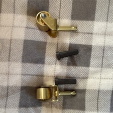 Brass Piano Caster Wheels with Rubber Inserts Set, Metal  Rubber, Black