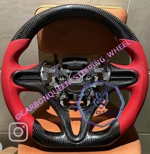 Real Carbon Fiber Steering Wheel For Honda 8th Civic Wred Leather