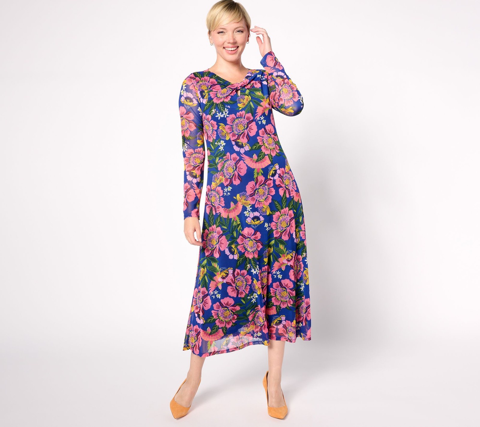 Destination 365 Women's Dress Sz M Regular Printed Mesh Multi-colored A629636