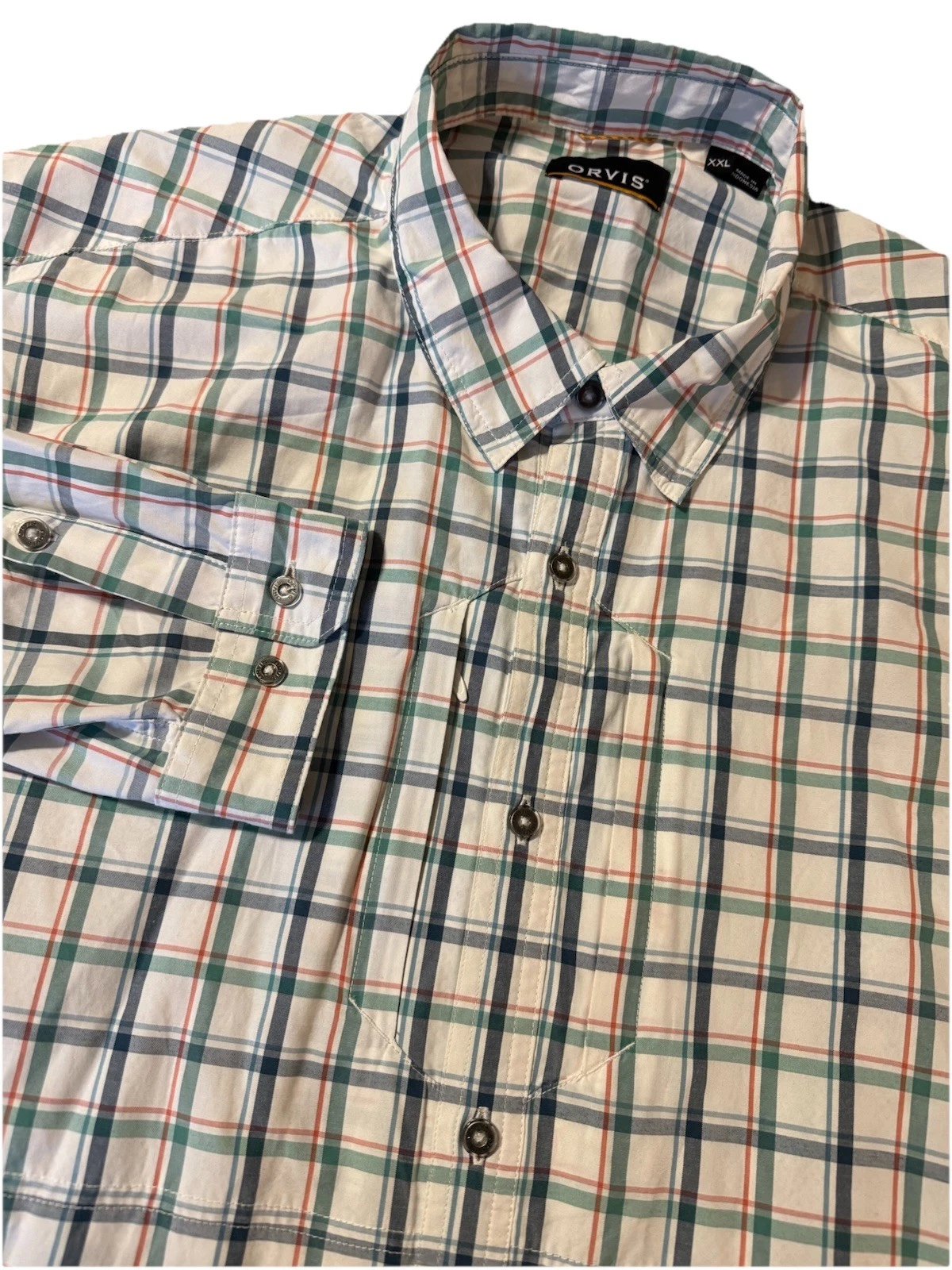Orvis Men’s 2XL Long Sleeve Button Down Shirt Multicolor Plaid Outdoor