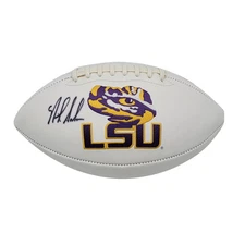 Nick Saban Autographed LSU Tigers Logo Football Beckett Witnessed