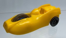Vintage JVZ CO 1960s Yellow Plastic Toy Car 'Flywheel Racers' Made In USA