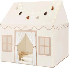 Senodeer Kids Play Tent Indoor: with Mat, Tassel Garland, Star Lights - Toddler