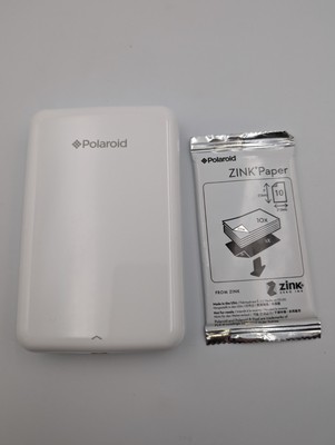 Polaroid Zip mobiler Fotodrucker weiß Zink Null Tinte Sofortbild sehr guter Zustand 10 Blatt