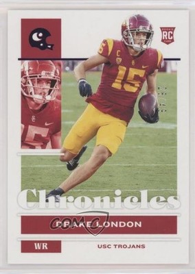 2022 Panini Chronicles Draft Picks Purple 28/49 Drake London #6 Rookie RC 0l38