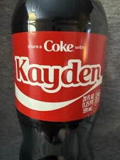 Share a Coke with   Kayden   2025 Personalized Gift Coca~Cola Bottle 20oz