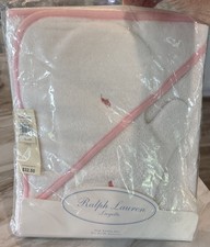 Ralph Lauren Layette Infant Terry Velour Hooded Towel 100 cotton New in package