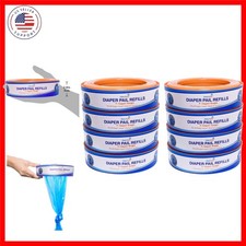 Compatible with Diaper Genie Pails, 8-Pack, 2600 count