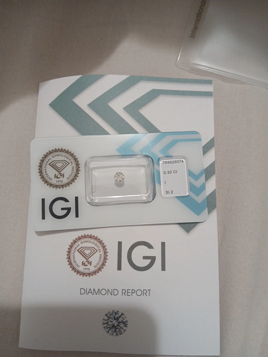 Diamant Certifié IGI 0.38 Carat - Pureté IF (Internally Flawless) - Couleur Blanc - Neuf Avec Certificat