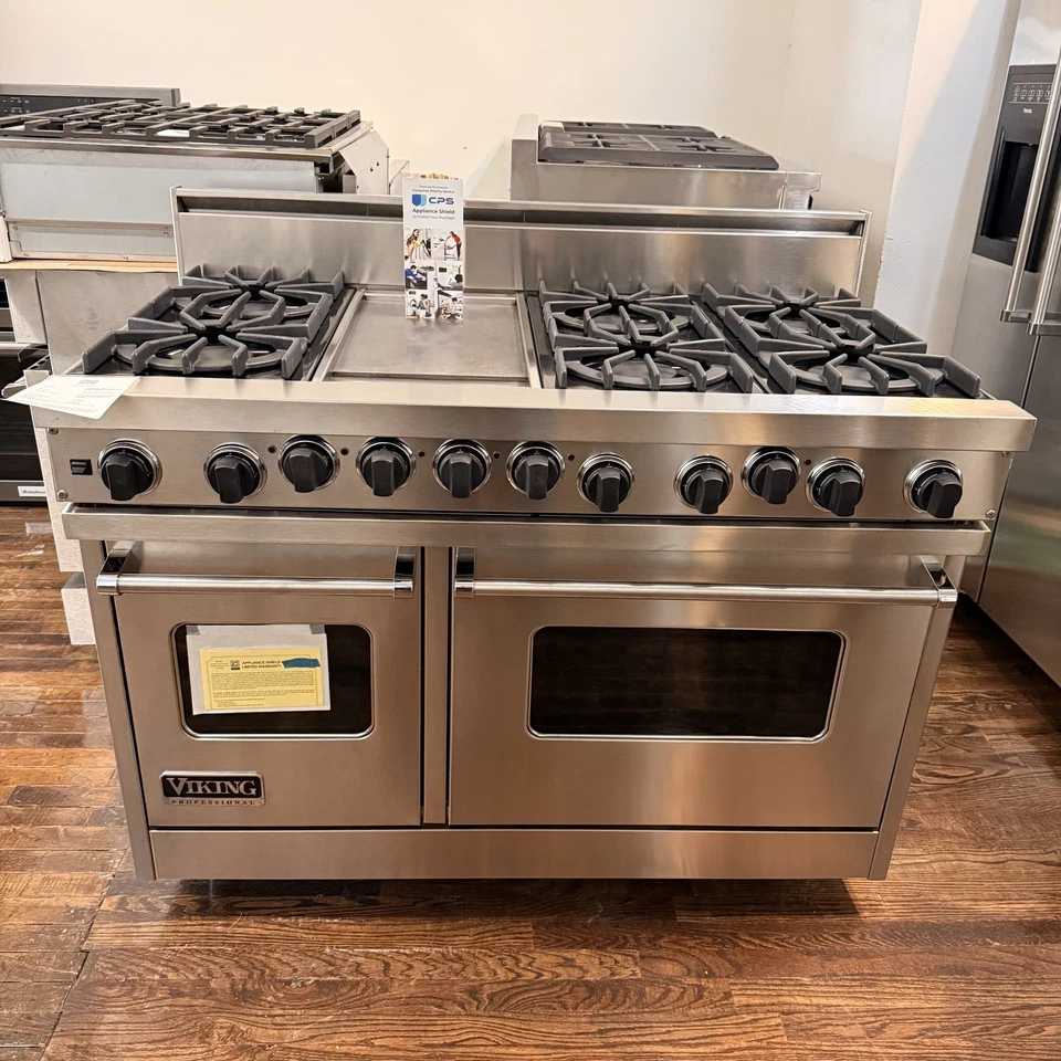 VIKING VDSC4856GSS- 48" Profesional Doble Cocina de Combustible Horno 6 Quemadores + Plancha Foto 3 de 4