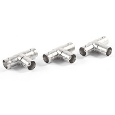 3 Pcs BNC 3 Way Female to Female T Adapter RF Coaxial Connectors Galvanized