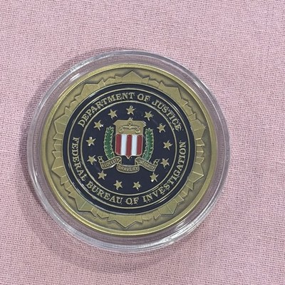CHALLENGE COIN - FBI, DOJ Law Enforcement Coordination, ~2006, 2   2-Sided Case