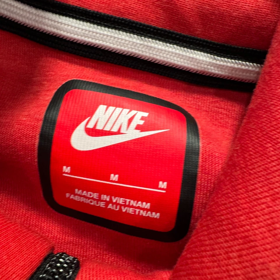 Jaqueta Nike Tech com capuz masculina vermelha média esportiva Tech lã zíper completo zíper completo - Imagem 4 de 4