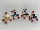 Lot Of 4 POPEYE FUN ON WHEELS figures By Marx - Bluto Olive Oil Wimpy 1964 60’s