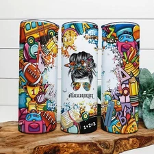 Teacher Aid Life Tumbler, Teacher,  20oz Skinny Tumbler Custom Drinkware w/straw