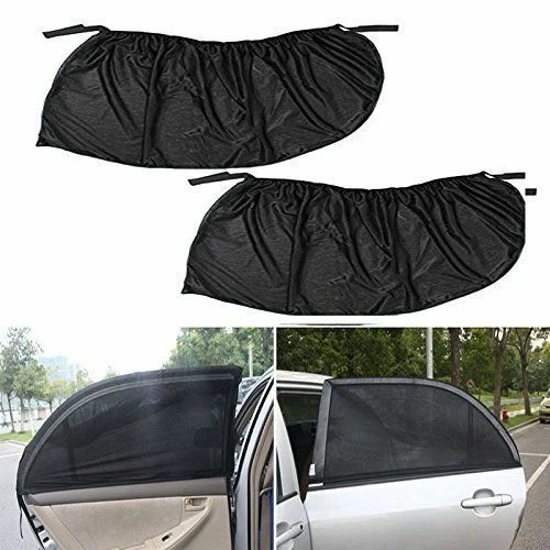 2Pcs Car Side Window Sun Shade Cover Visor Mesh Shield Sunshades UV Protection Foto 2 de 4