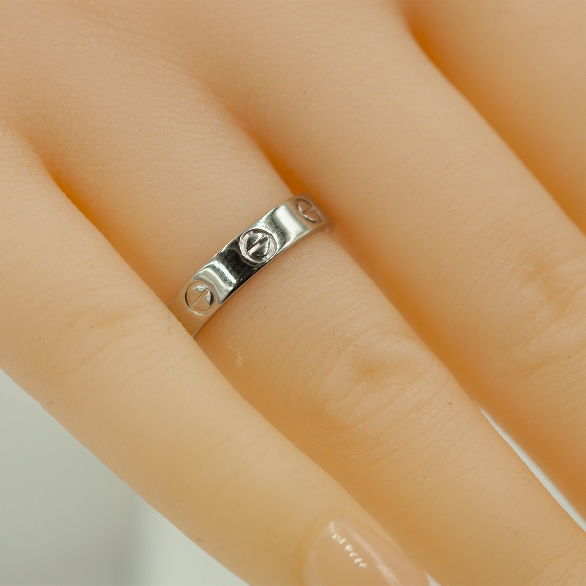 Preowned CARTIER Platinum LOVE 3.5mm band Ring - Sz 49 with Cert 