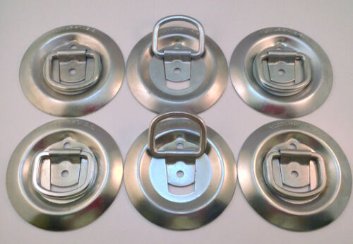 6pc Tie Down Anchors Round Bolt On Cargo Tie Down Flush Mount D Rings 1 0 Mbs Ebay