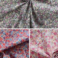 Polycotton Fabric Bright Floral Flower Leaves Garden Burge Street