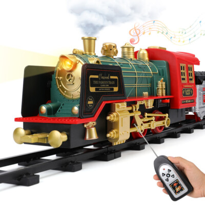 RC Train Toy Light and Sounds Realistic Remote Control Train Set Railway Toys