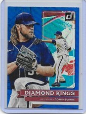 2020 DONRUSS BASEBALL BLUE HOLO DIAMOND KINGS CORBIN BURNES BREWERS SP NO.21