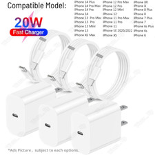 20W PD USB C Fast Charger Type C Cable For iPhone 8 XR X XS 11 12 13 14 Pro Max