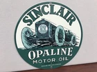 Sunclair Opaline Oil Gasoline Racing Gas man cave  vintage round sign Repro