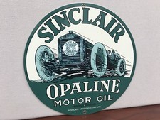 Sunclair Opaline Oil Gasoline Racing Gas man cave  vintage round sign Repro