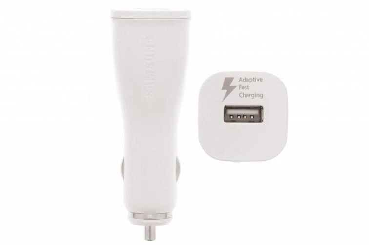 Cargador de coche rápido original Samsung adaptador USB blanco Foto 4 de 4