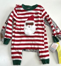 Boys' 4pc Striped Black Santa Pajama Set Just One You by Carters Size 18M