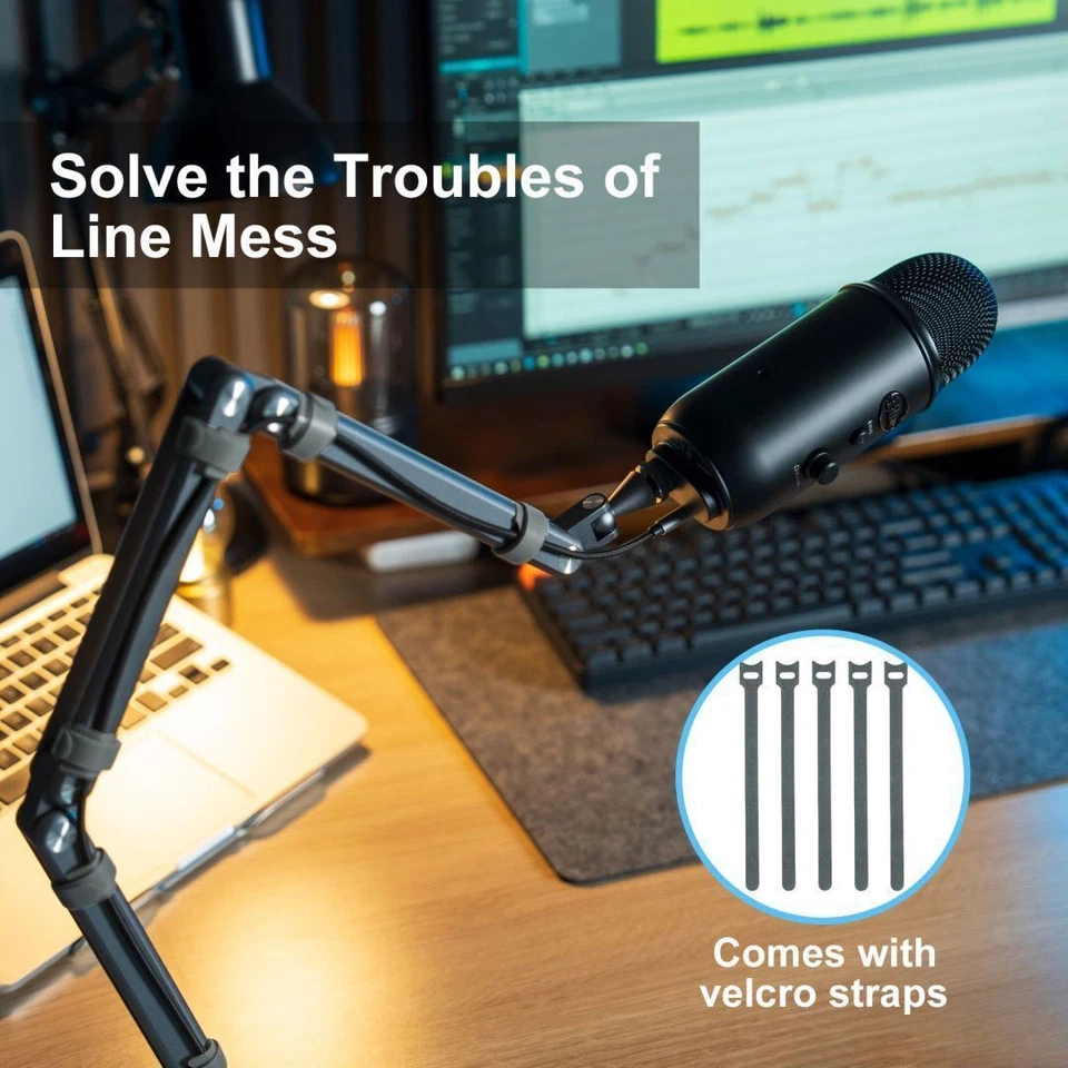 Soporte de brazo de tijera con brazo de suspensión de montaje plegable para micrófono Shure SM7B MV7 Rode Foto 3 de 4