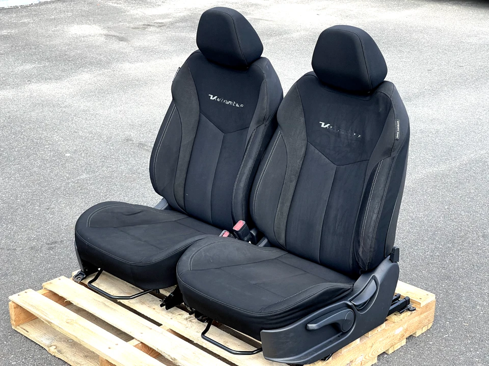 Hyundai Veloster 2012-2015 OEM asientos de tela delanteros izquierdo y derecho gris oscuro Foto 3 de 4