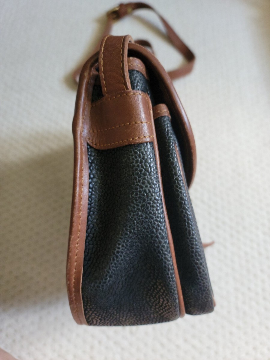 Vintage Mark Cross Country Black & brown leather flap