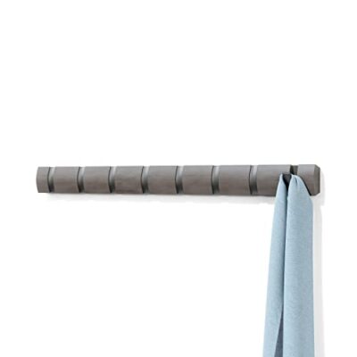 Umbra Flip 8-Hook Wall Mounted Coat Rack, Modern, Sleek, Space-Saving Coat Hange