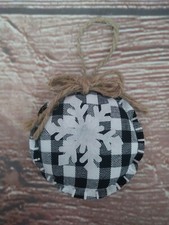 New Snowflake Christmas Tree Ornament Winter Buffalo Check Plaid Fabric Felt
