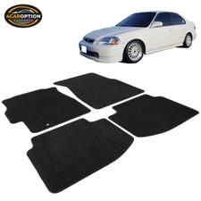 Fits 96-00 Honda Civic Floor Mats Carpet Front Rear Nylon Black 4pc Fits 96-00 Honda Civic Floor Mats Carpet Front Rear Nylon Black 4pc