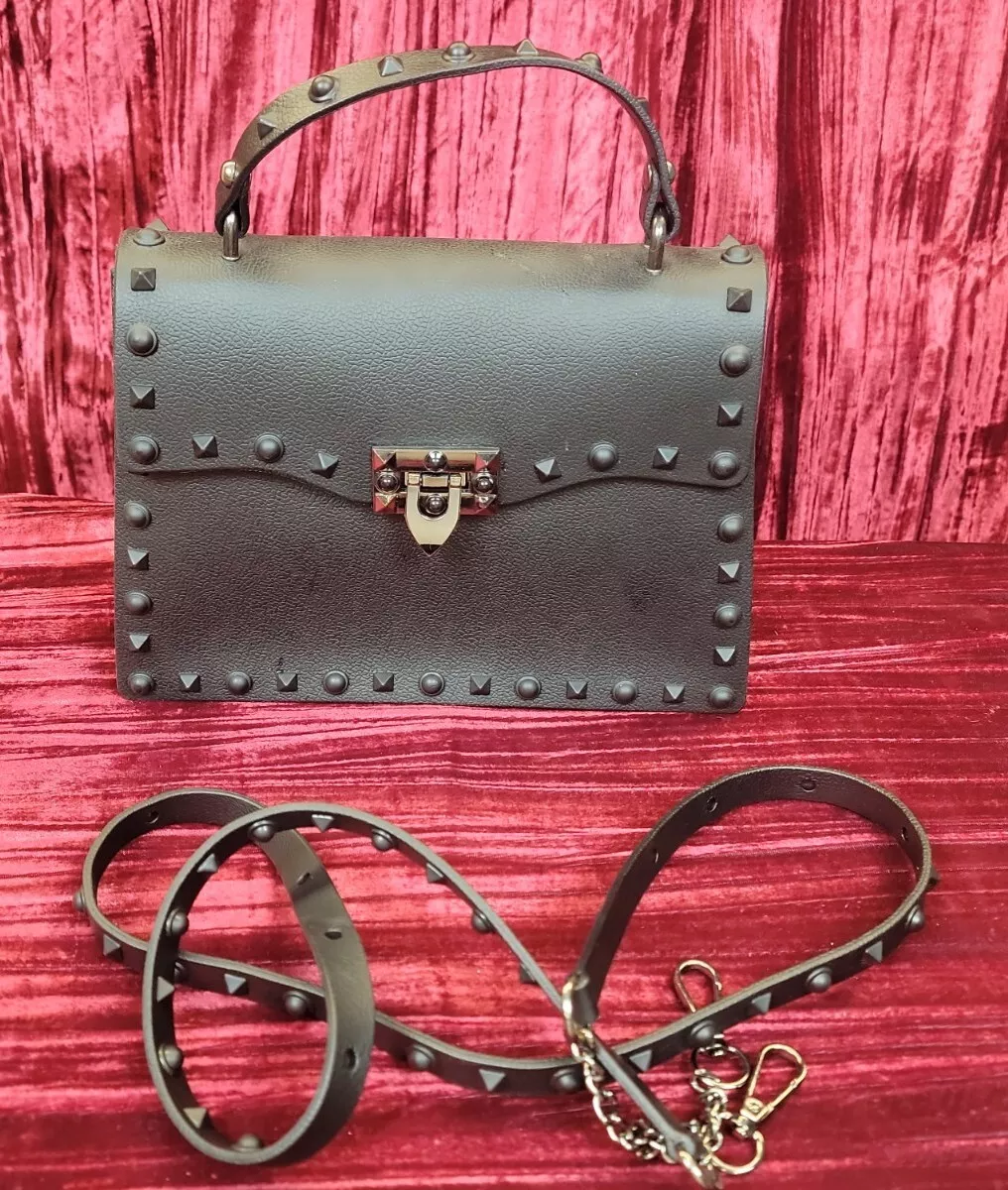 Matte black designer bag sale