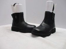 GEOX Respira Black Leather Zip Ankle Boots Youth Size 10.5