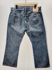 Levis 527 Jeans Mens 36x30 Blue Low Boot Cut Straight Leg Dark Wash Denim Y2K