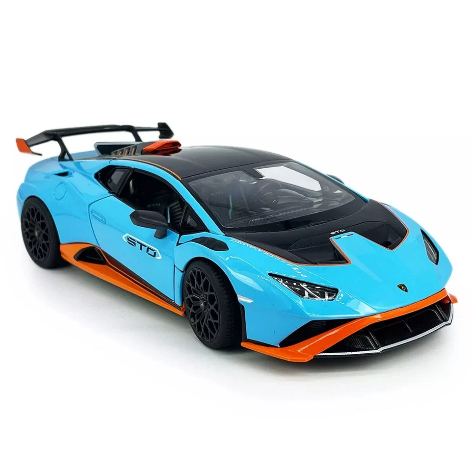 Lamborghini Huracan STO 1:18 azul fundido a presión de Rastar Foto 2 de 4