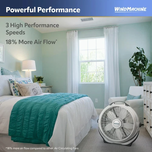 Lasko Wind Machine 3300 20 In 3 Speed Cooling Pivoting Head Floor Fan Gray, New - Picture 4 of 10