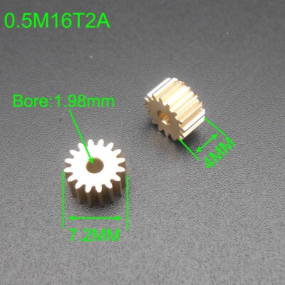 Lot De 20 Pignons Laiton 16 Dents Module 0.4M - Alésage 2mm - Pour Modélisme Ou Petits Mécanismes